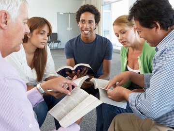 A small group studying together